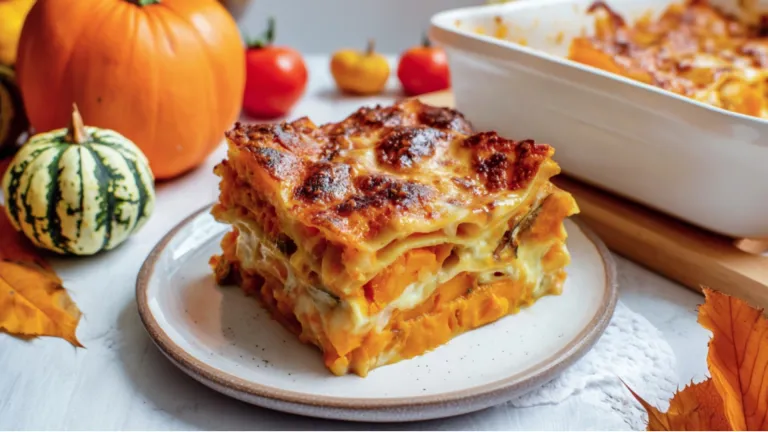 Táto vegetariánska lasagna s tekvicou je skutočná lahôdka z rúry