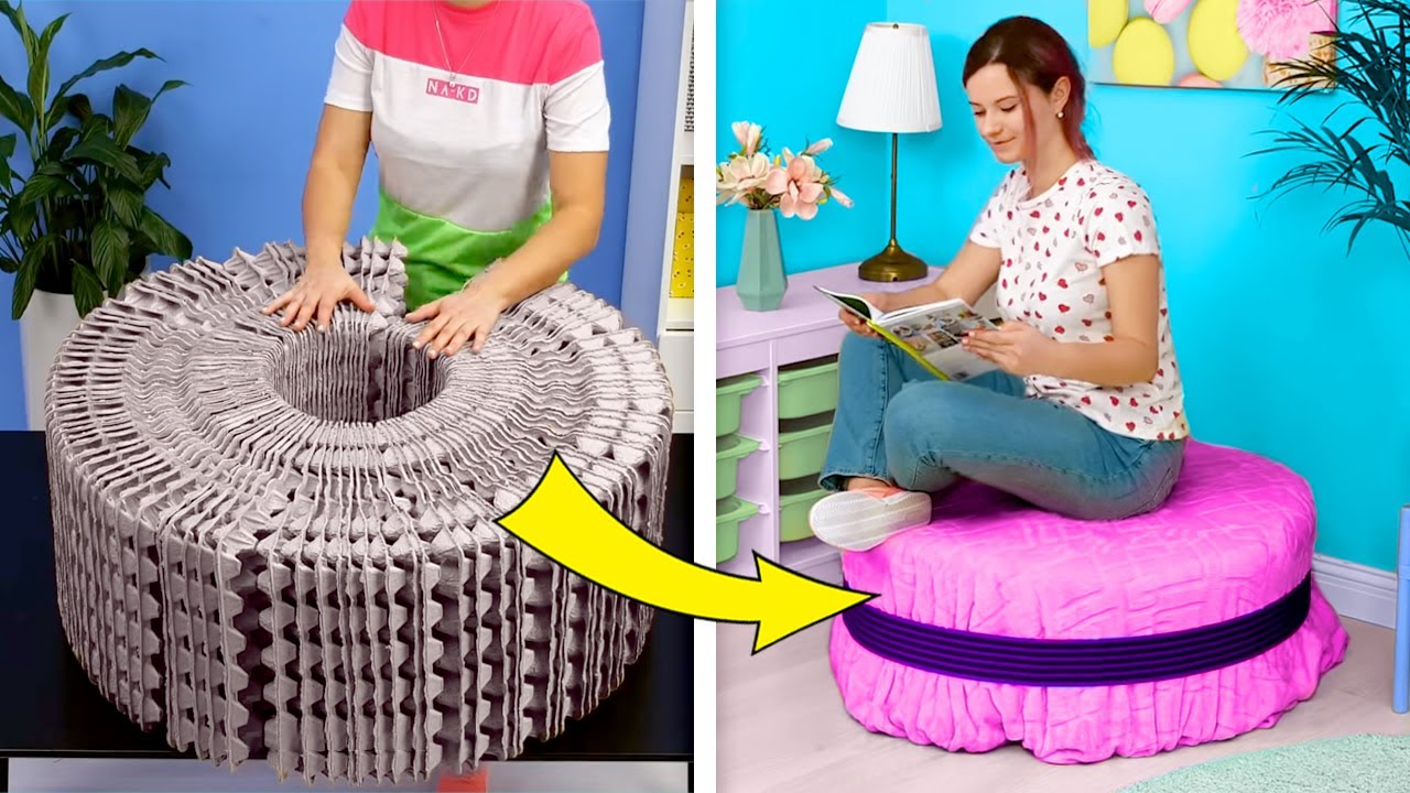 Nevyhazujte kartonovou krabici od vajec! Pomocí této techniky můžete vytvořit velmi užitečný a pohodlný nábytek