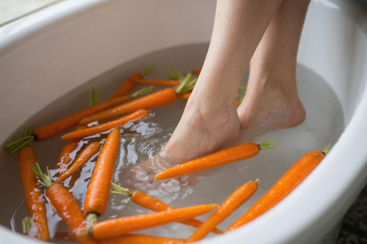 Obnovuje a vyhladzuje pokožku ako pemza. Ako pripraviť mrkvovú kúpeľ pre nohy?
