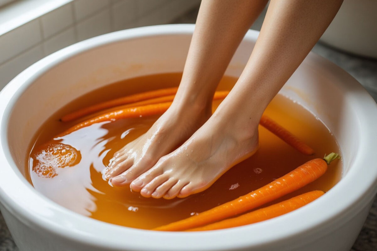 Obnovuje a vyhladzuje pokožku ako pemza. Ako pripraviť mrkvovú kúpeľ pre nohy?