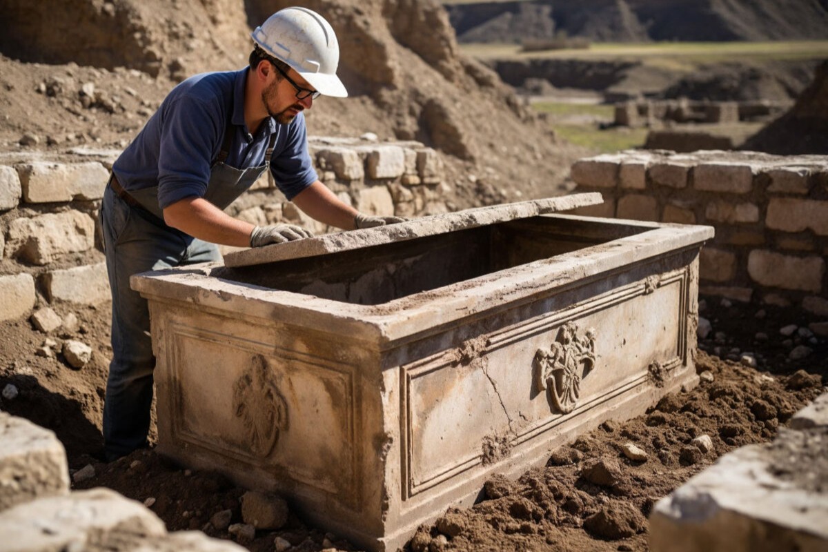 Archeológovia boli nadšení, keď zdvihli poklop rímskej hrobky, ktorá bola 1700 rokov zapečatená